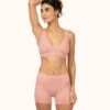 The All-Day Boy Short: Shell Pink -LuxeIntimates Store 1 on model front all day boy short shell pink d37fd96e ac58 4a18 971a 760251c37954