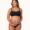 The All-Day Nursing Bralette: Jet Black -LuxeIntimates Store 1 on model front all day maternity bralette jet black