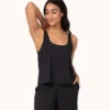 The All-Day Scoop Tank: Jet Black 1 The All-Day Scoop Tank: Jet Black -LuxeIntimates Store 1 on model front all day scoop tank jet black