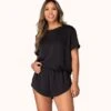 The Boxer Lounge Short: Jet Black -LuxeIntimates Store 1 on model front boxer lounge short jet black 550cd7f2 a995 4b57 bdf7 3734c1a57adb