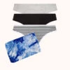 The Cotton Thong Kit: Heather Gray/Jet Black/Mini Stripe -LuxeIntimates Store 1 on model front cotton thong kit multi 26577c76 ced5 4471 948f b6fa1862da2a