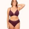 The Luxe Trim Busty Bralette: Plum