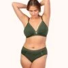 The Luxe Trim Busty Bralette: Rich Olive