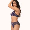 The Mesh High Waist Bikini - Print: Navy Daisy