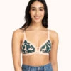 The Mesh Trim Bralette - Print: Retro Blooms