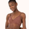 The Mesh Trim Bralette: Umber