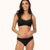 The No-Wire Balconette Bra: Jet Black -LuxeIntimates Store 1 on model front no wire balconette jet black 3dae17ba 5e19 46f8 8518 df34c4668f57