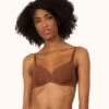 The No-Wire Push-Up: Rich Clay 1 The No-Wire Push-Up: Rich Clay -LuxeIntimates Store 1 on model front no wire push up rich clay