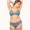 The Ribbed Busty Bralette: Harbor Green
