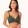 The Stripe Mesh Bralette: Emerald