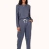The Terry-Soft Jogger: Deep Sky 1 The Terry-Soft Jogger: Deep Sky -LuxeIntimates Store 1 on model front terry soft jogger deep sky