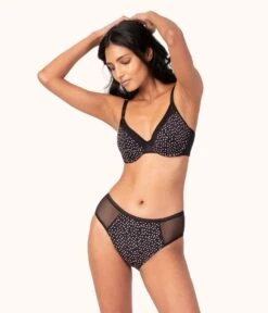 The Unlined Balconette Bra - Print: Painted Polka