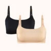 The All-Day Nursing Bralette Bundle: Toasted Almond/Jet Black 2 The All-Day Nursing Bralette Bundle: Toasted Almond/Jet Black -LuxeIntimates Store 1 product flat front all day maternity bralette bundle multi