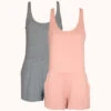 The All-Day Lounge Romper Bundle: Heather Gray/Shell Pink