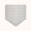 The Cotton Bikini 5-Pack: Heather Gray -LuxeIntimates Store 1 product flat front cotton bikini 5 pack heather gray
