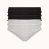 The Cotton Bikini 5-Pack: Jet Black/Heather Gray -LuxeIntimates Store 1 product flat front cotton bikini 5 pack multi fd6ea3e1 9cc7 42a0 87f3 8813dda9f00a