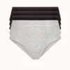 The Cotton Brief 5-Pack: Jet Black/Heather Gray -LuxeIntimates Store 1 product flat front cotton brief 5 pack multi 1