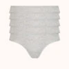 The Cotton Thong 5-Pack: Heather Gray