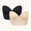 The Low Back Strapless Bundle: Toasted Almond/Jet Black -LuxeIntimates Store 1 product flat front low back strapless bundle multi