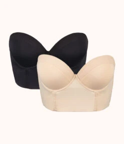 The Low Back Strapless Bundle: Toasted Almond/Jet Black