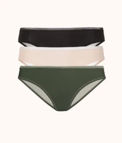 The Mesh Back Bikini Bundle: Jet Black/Toasted Almond/Rich Olive