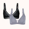 The Mesh Trim Bralette Bundle: Jet Black/Smoke -LuxeIntimates Store 1 product flat front mesh trim bralette bundle multi