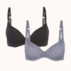 No-Wire Push-Up Bra Bundle: Jet Black/Smoke