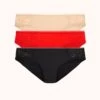 The Palm Lace Bikini Bundle: Toasted Almond/Jet Black/Tomato Red -LuxeIntimates Store 1 product flat front palm lace bikini trio multi 3964f799 2516 4455 8bb0 44deed7af07b