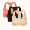 The Seamless Racerback Bralette Trio: Terracotta/Jet Black/Toasted Almond