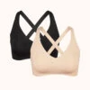The Sleek Crossback Bralette Bundle: Toasted Almond/Jet Black