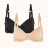 The Spacer T-Shirt Bra Bundle: Toasted Almond/Jet Black