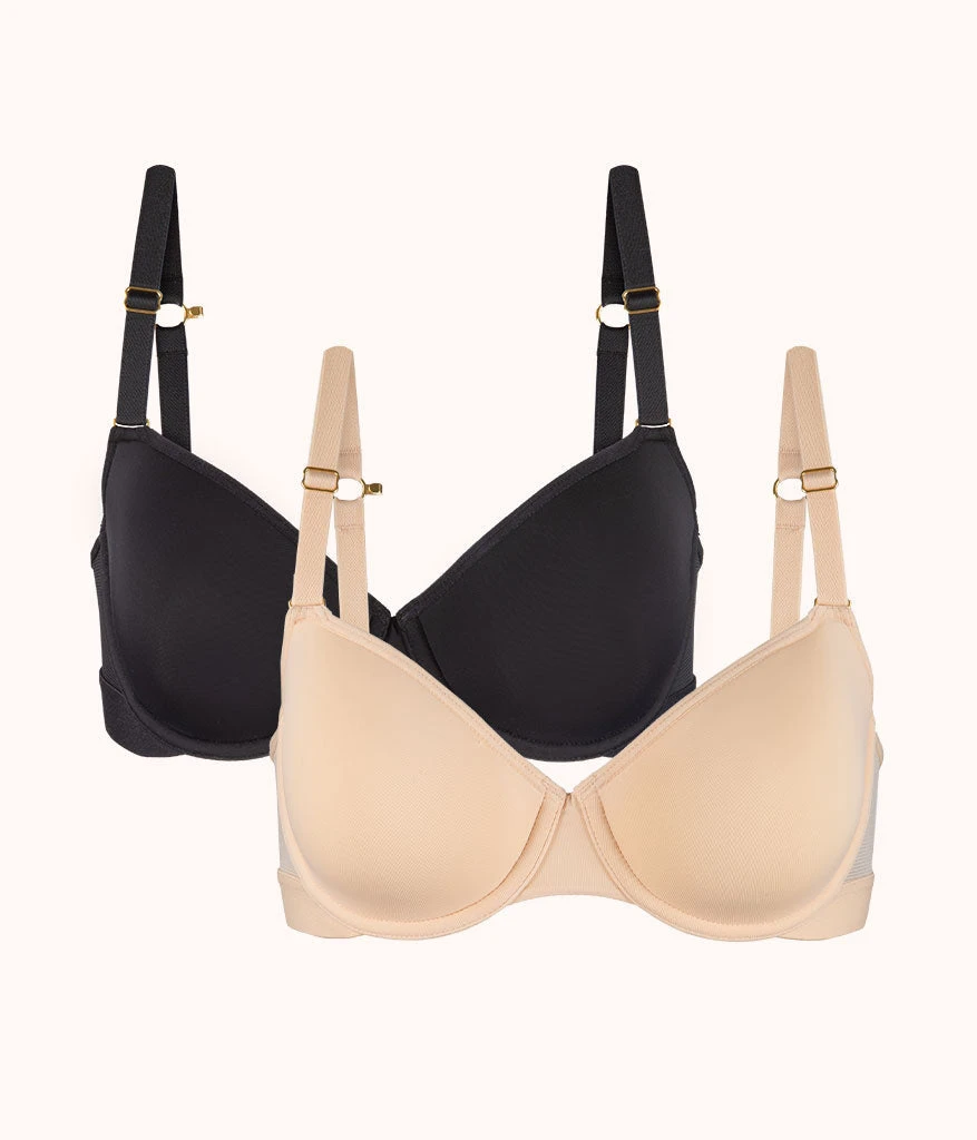 The Spacer T-Shirt Bra Bundle: Toasted Almond/Jet Black 3 The Spacer T-Shirt Bra Bundle: Toasted Almond/Jet Black