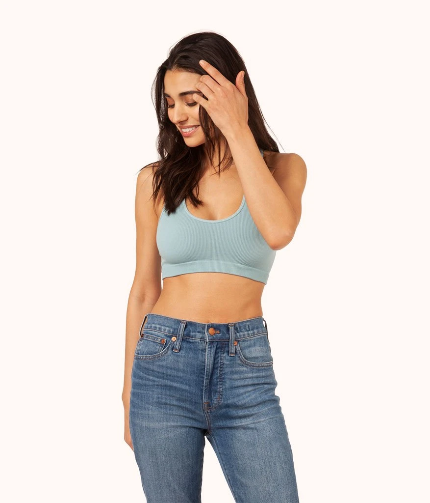 The Seamless Racerback Bralette Trio: Terracotta/Harbor Green/Sky Blue 4 The Seamless Racerback Bralette Trio: Terracotta/Harbor Green/Sky Blue - Image 2