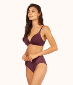 The Luxe High Waist Bikini: Plum -LuxeIntimates Store 2 on model front1 luxe high waist bikini plum 44a668ac 0a25 4408 8f5e 7d8c5f5284fe