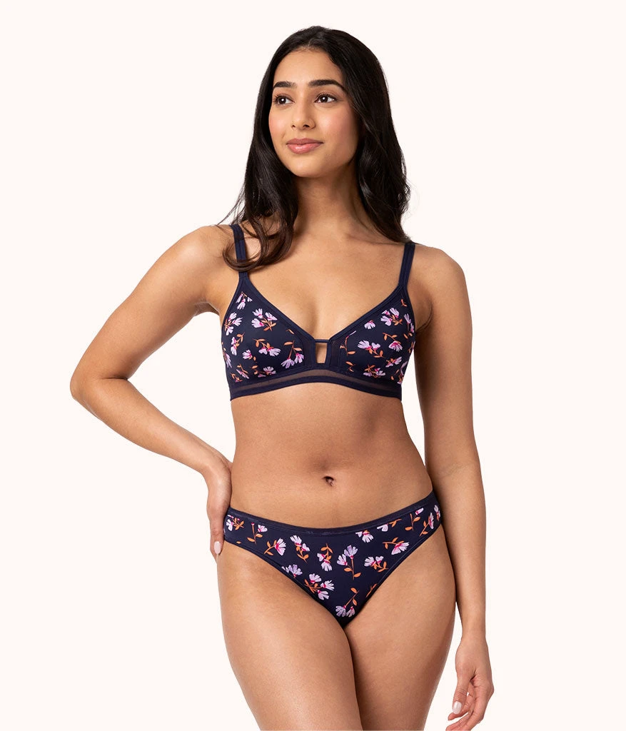 The Mesh Back Bikini - Print: Navy Daisy 4 The Mesh Back Bikini - Print: Navy Daisy - Image 2