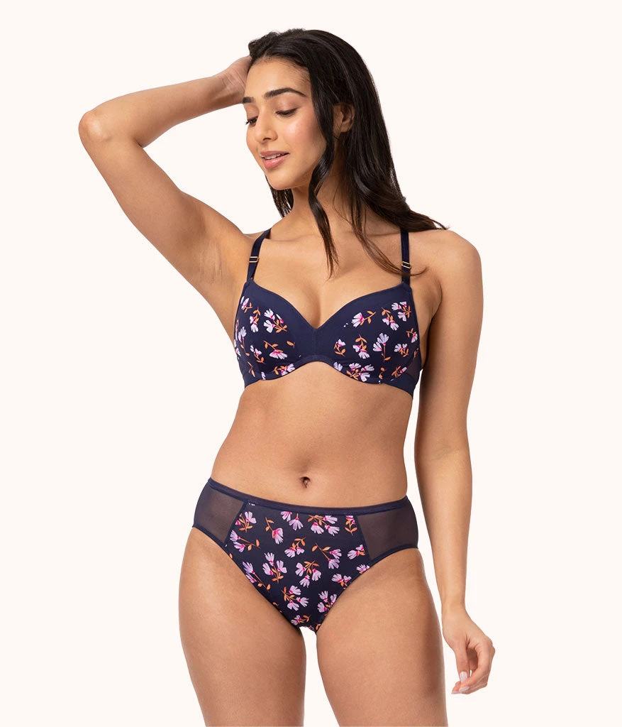 The Mesh High Waist Bikini - Print: Navy Daisy 4 The Mesh High Waist Bikini - Print: Navy Daisy - Image 2