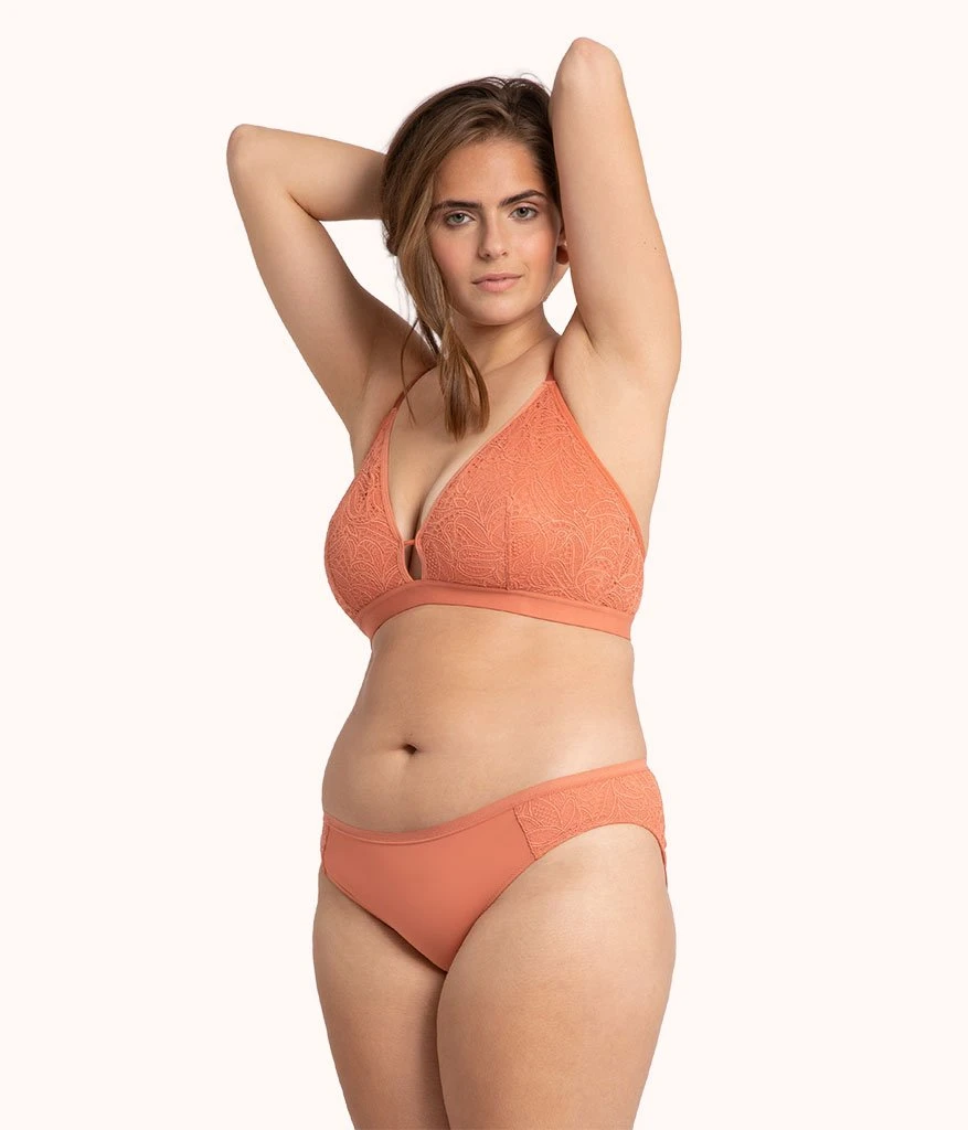 The Palm Lace Busty Bralette: Terracotta 4 The Palm Lace Busty Bralette: Terracotta - Image 2
