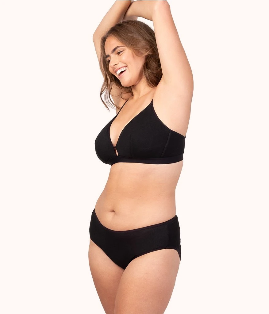 The Ribbed Busty Bralette: Jet Black 4 The Ribbed Busty Bralette: Jet Black - Image 2