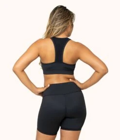 The Active Racerback Bra: Jet Black -LuxeIntimates Store 3 on model back active racerback bra jet black 3781a7cc 6e08 489e be99 5eb8a598e4af