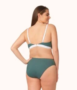 The Busty Bralette: Harbor Green/White -LuxeIntimates Store 3 on model back busty bralette harbor green 9d5f7517 5223 403a b0fe 3d9594eb6d8d