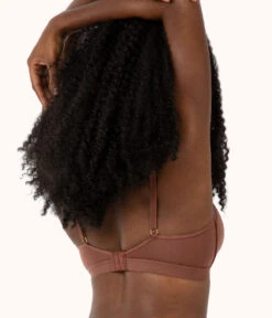 The Busty Bralette: Umber -LuxeIntimates Store 3 on model back busty bralette umber