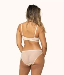 The Eco Straight Up Bralette: Toasted Almond -LuxeIntimates Store 3 on model back eco straight up bralette toasted almond 3a607261 521d 4e56 b6c8 f1633eec83ba
