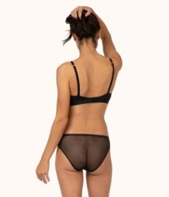 The No-Wire Balconette Bra: Jet Black 11 The No-Wire Balconette Bra: Jet Black -LuxeIntimates Store 3 on model back no wire balconette jet black 9e8b8e6b 20f7 4126 b6f3 6591cea7f12d