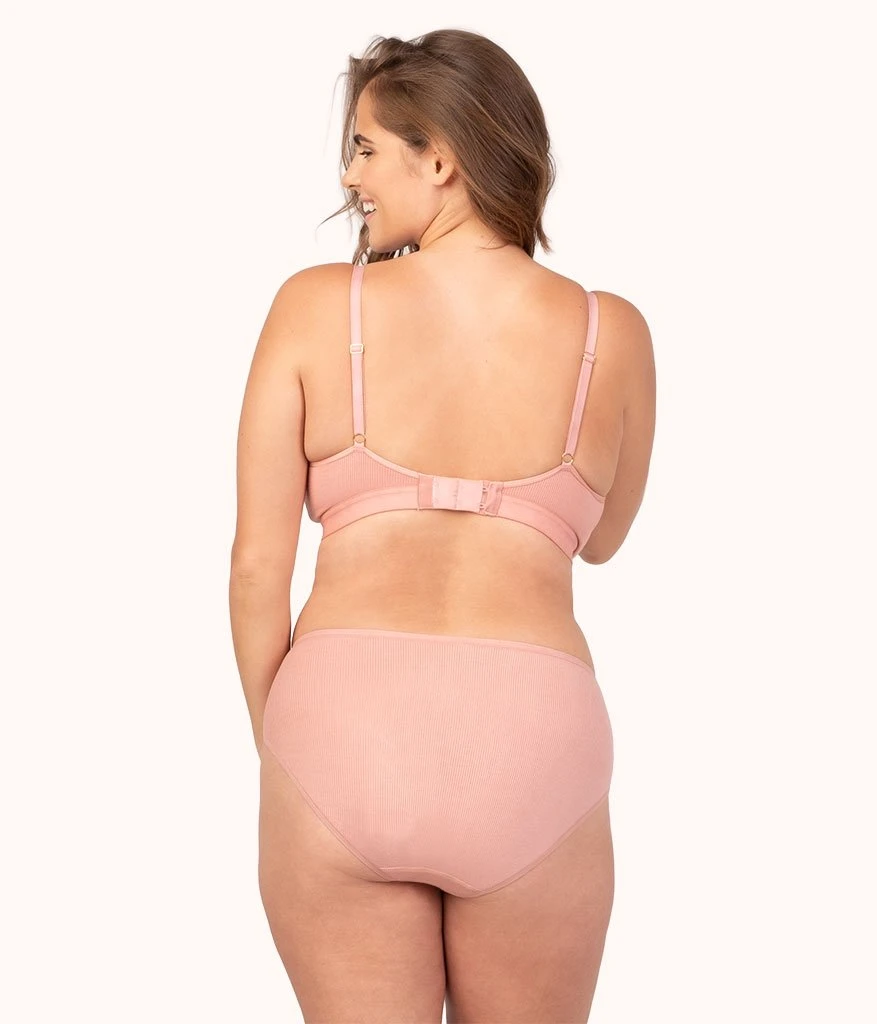 The Ribbed Busty Bralette: Shell Pink 5 The Ribbed Busty Bralette: Shell Pink - Image 3