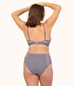 The Smooth Lace Busty Bralette: Smoke 9 The Smooth Lace Busty Bralette: Smoke -LuxeIntimates Store 3 on model back smooth lace busty bralette smoke 54b2932a 5a0d 4d05 a3ad 16a0f21ab03d