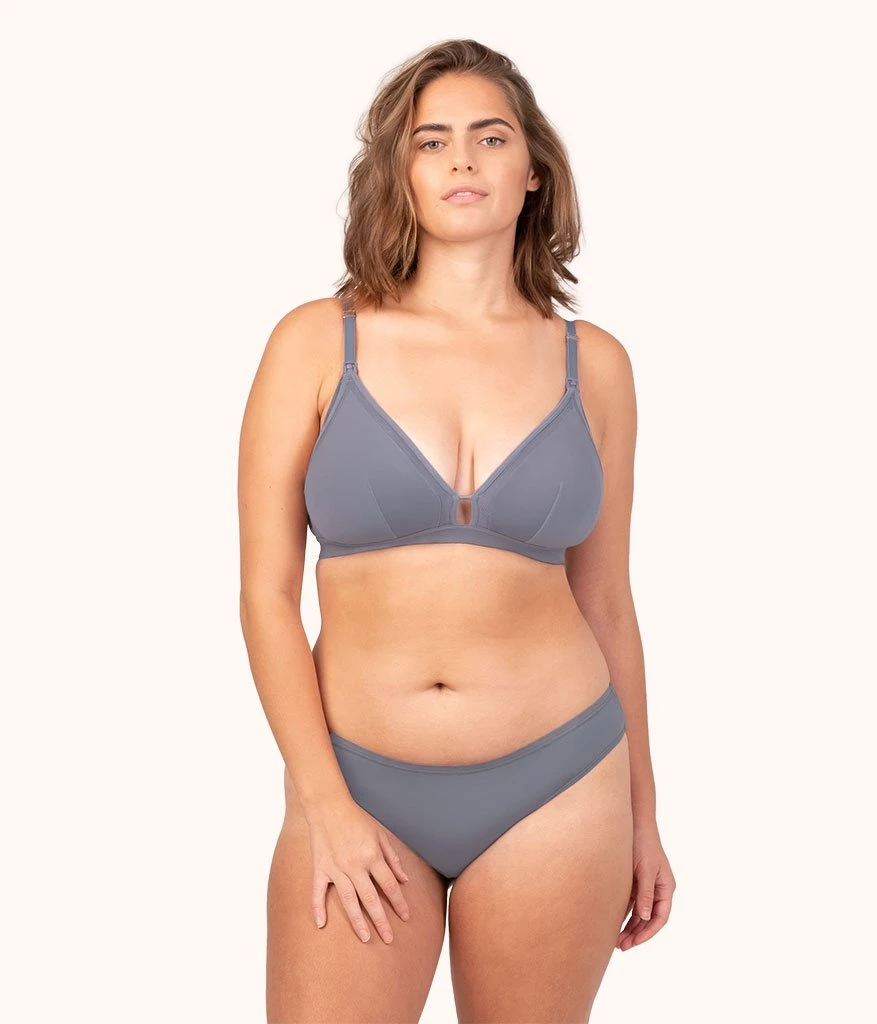 The Busty Nursing Bralette Trio: Plum/Smoke/Toasted Almond 5 The Busty Nursing Bralette Trio: Plum/Smoke/Toasted Almond - Image 3