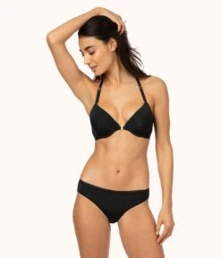 The Front Close No-Wire Bra Trio: Jet Black/Toasted Almond/Smoke -LuxeIntimates Store 3 on model front1 front close no wire bra trio multi f3baaf5c 4c1b 4286 9dc1 c7bd8a1062be