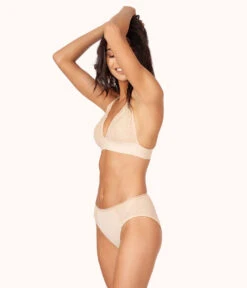 The Lace High Waist Bikini Bundle: Turmeric/Toasted Almond/Jet Black -LuxeIntimates Store 3 on model front1 lace high waist bikini bundle multi c668e9fd d4d0 4c65 a522 c7529e1f5bd7