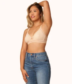 The Mesh Trim Bralette Bundle: Toasted Almond/Smoke -LuxeIntimates Store 3 on model front1 mesh trim bralette bundle multi 97efff7d 4485 4fe4 ab1d c5b299f54319