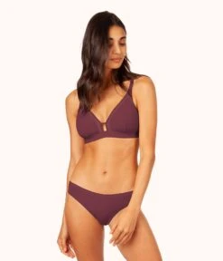 The Nursing Bralette Trio: Plum/Smoke/Toasted Almond -LuxeIntimates Store 3 on model front1 mesh trim maternity bralette trio multi aadfc4bc fab9 4075 abd6 31385370d0c2